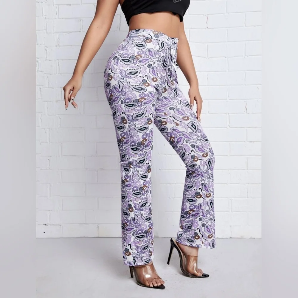 Boho Paisley Flare Leg Pants - Picture 5 of 8